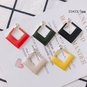 Pendentifs de boucles d'oreilles losanges dorés en émail coloré pour bijoux DIY