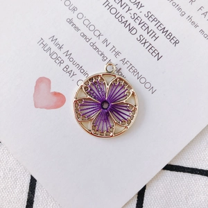 Detailed macro shot of a purple silk thread woven star pattern inside a golden metal frame