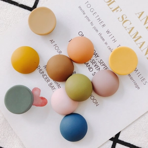 Matte resin semicircular beads in various colors for DIY shoe accessories and jewelry