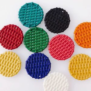 Woven Round Resin Pendants For DIY Jewelry Making Accessories Multi-color Earrings Necklace Charms Fashion Craft Components