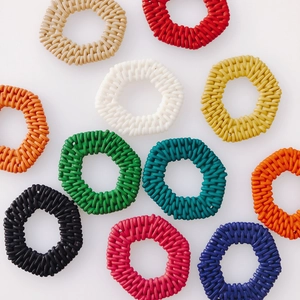 Anelli geometrici in acrilico stile rattan colorato per creazione gioielli fai-da-te