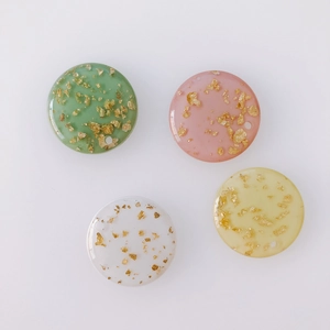 Round Resin Charms With Gold Foil Decoration For Jewelry Making DIY Earring Necklace Accessories Craft Supplies