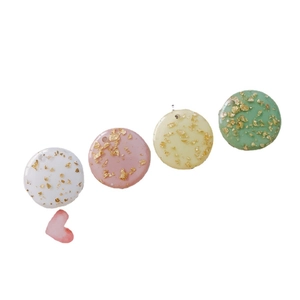 DIY gold foil acrylic round pendants in four colors for earring and jewelry making