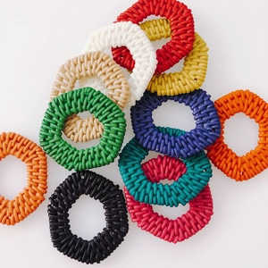Ciondoli per Orecchini Ovali Geometrici Intrecciati in Plastica Imitazione Rattan per Creazione Gioielli Fai da Te Accessori per Orecchini Colorati Minimalista Bohemian