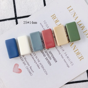 DIY 25x14mm τετράγωνα ρητινούχα μενταγιόν Morandi για χειροποίητα κοσμήματα και σκουλαρίκια