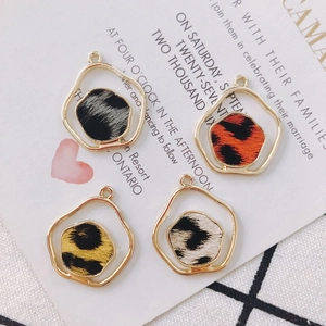 DIY Leopard-Print Geometrie Anhänger aus Legierung für Ohrringe in Herbstfarben