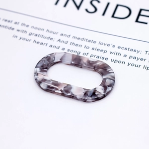 Détails de composants de bijoux ovales en résine marbrée grise pour boucles d'oreilles DIY