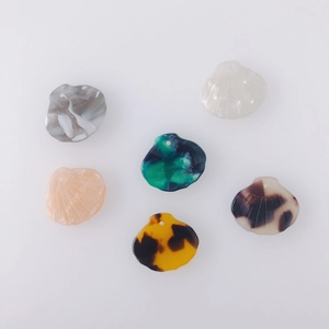 Muschelform Harz Anhänger Acetat Marmor Schildpatt Muster Charm Für DIY Schmuckherstellung Zubehör Ohrring Halskette Material