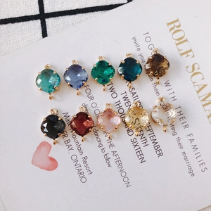 DIY jewelry making 18k gold plated rhodium diamond shape crystal pendants in 9 colors