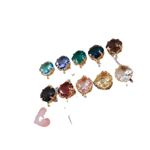 18k gold plated rhombus crystal pendants in 10 assorted colors for DIY jewelry making
