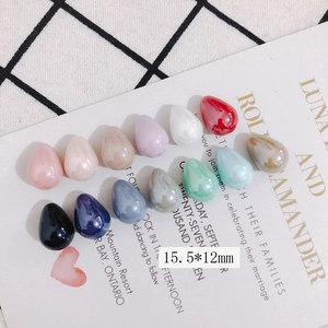 Colorful teardrop imitation pearl pendants for DIY jewelry making size 15.5x12mm