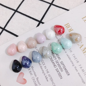 Colorful drop-shaped imitation pearl beads for DIY jewelry making and handmade necklaces