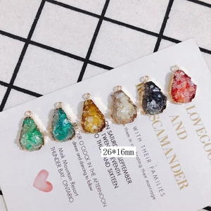 Irregular teardrop druzy resin pendants in assorted colors for DIY jewelry making