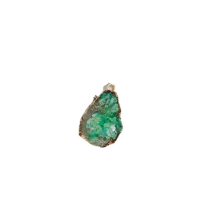 Irregular green resin water drop pendant with gold plating for DIY jewelry making