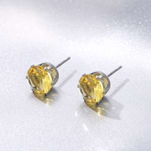 Orecchini a Bottone in Zircone Colorato in Acciaio Inossidabile 304 Gioielli a Cerchio con Strass Donna 3mm a 8mm
