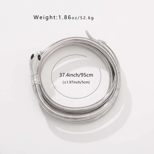 Flexibles Schlangenarmband in Silber mit schwarzen Edelsteinaugen, Länge 95 cm und 52,6 g