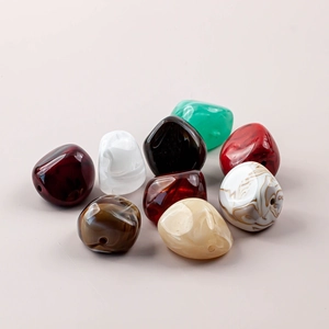 Colorful irregular resin beads with marble pattern for DIY jewelry making accessories
