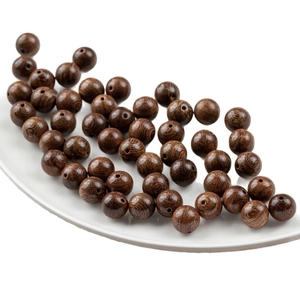 10mm natural sandalwood loose beads with wood grain for DIY bracelet making