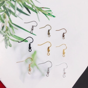 Detailed flat lay of DIY earring hooks in nine plating colors with metal bead detail