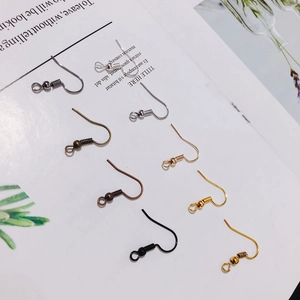 Assorted DIY alloy earring hooks in multiple metallic finishes for jewelry making