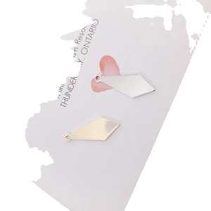Minimalist DIY geometric alloy earring pendants in gold and silver finish for jewelry