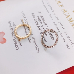 Sparkling geometric round rhinestone hoop earrings with stud posts for jewelry making