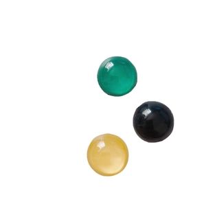 Polierte flache Acrylperlen in Smaragdgrün, Tiefblau und Bernstein für DIY-Schmuck
