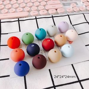 Colorful 24mm round silicone beads for DIY handmade jewelry and earring making supplies