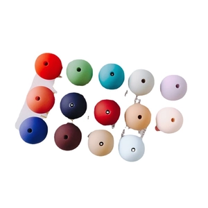 Colorful round silicone beads for DIY handmade jewelry and craft making projects