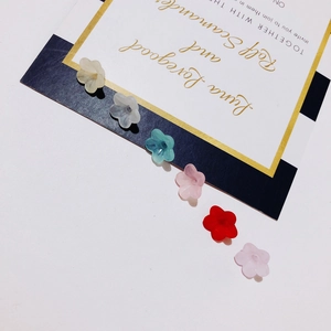 DIY translucent frosted resin flower charms for jewelry making in multiple colors