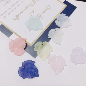 Frosted colorful resin maple leaf charms with vein texture for DIY jewelry making