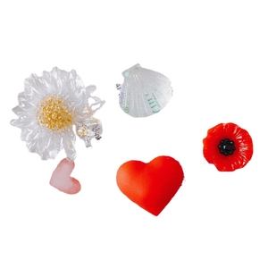 DIY colorful acrylic flower daisy heart and shell charms for jewelry making