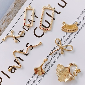 DIY Legering Vergulde Geometrische Sieraden Hangers Ginkgoblad Strik Charms Voor Oorbellen Ketting Maken Accessoires