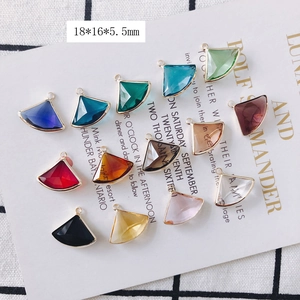 Pendentifs en cristal multicolore sertis d'or, breloques 18x16mm pour bijoux DIY
