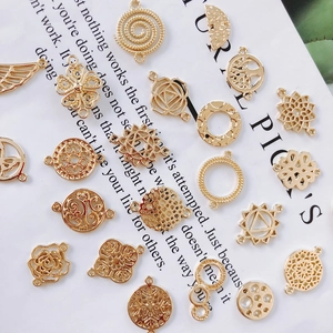 Alloy Hollow Mandala Tree Of Life Butterfly Feather Charms Gold Plated Connectors For DIY Jewelry Making Pendants