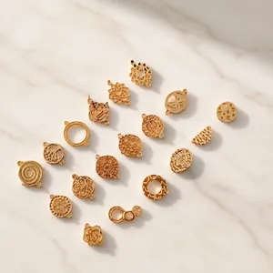 Set di ciondoli in lega dorata con albero della vita e loto per creazione gioielli DIY