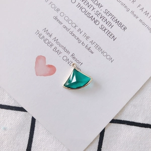Pendentif en cristal émeraude avec bordure dorée pour bijoux DIY et colliers