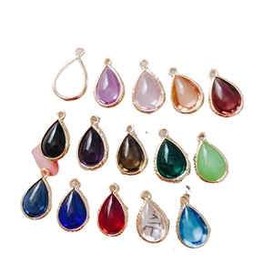 Pendentifs en cristal goutte d'eau avec bordure métallique pour la création de bijoux DIY