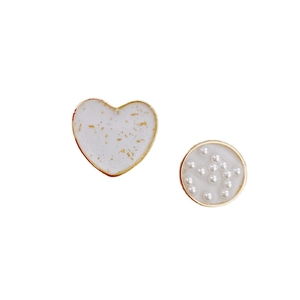 Accessori gioielli fai-da-te con cuore in resina e ciondoli a perla tonda oro