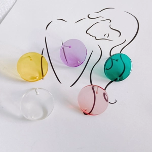 Colorful translucent round acrylic charms in five colors for DIY earring jewelry making