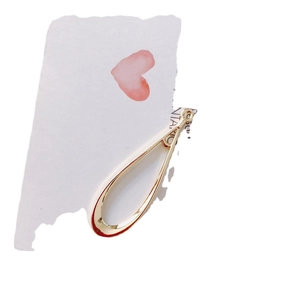 Golden teardrop shaped hollow pendant accessory for DIY earring jewelry making