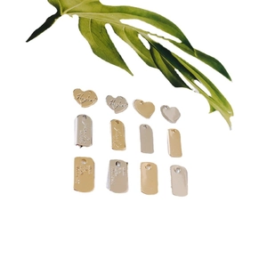 Colgantes DIY de aleación de metal corazón y rectángulo para joyas hechas a mano en oro