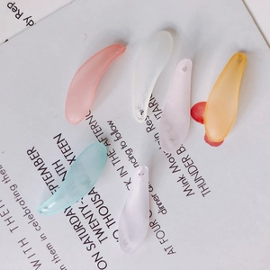 Frosted Resin Leaf Petal Pendant DIY Jewelry Making Accessories Macaron Colors Teardrop Charms Necklace Earrings Handmade Craft Supplies