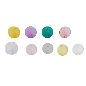 Colorful translucent acrylic round charm beads with pre-drilled holes for DIY jewelry