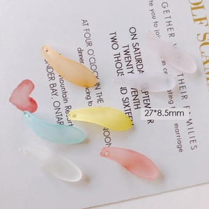 Frosted acrylic petal pendants for DIY jewelry making in various soft pastel colors