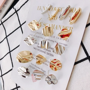 DIY jewelry accessories S925 silver needle geometric earrings in gold and silver finish