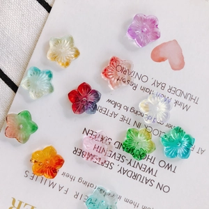 DIY Flower Shaped Acrylic Beads Gradient Color Floral Beads With Hole For Earring Necklace Jewelry Making Accessories
