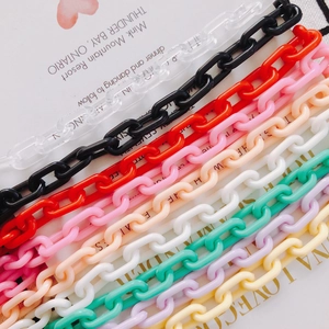 Colorful acrylic link chains in multiple shades for DIY jewelry and accessory making