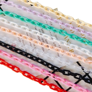 Colorful oval link acrylic chain collection for DIY jewelry making and bag straps