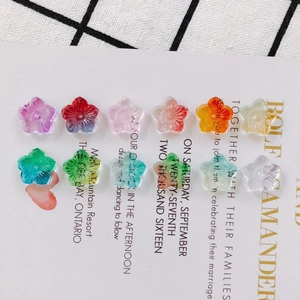 DIY colorful flower petal crystal glass beads for jewelry making in various gradient tones